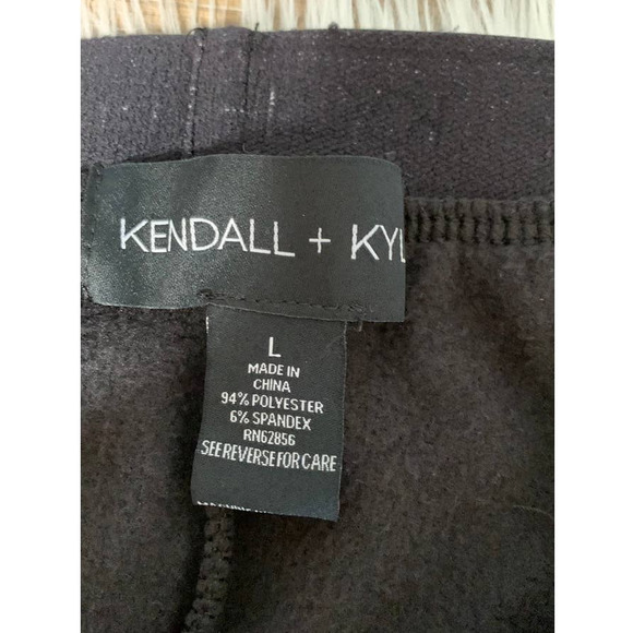 NWT KENDALL + KYLIE FLEECE PANTS SLEEPWEAR PAJAMA BLACK SIZE L - Picture 3 of 4